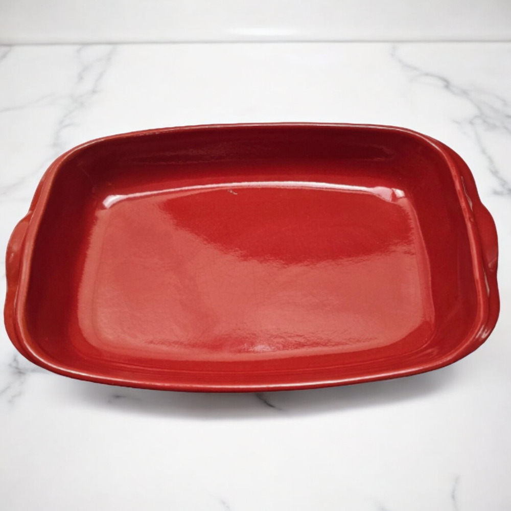 Graupera Rectangular Tray Cazuela Red 5013 Medium Kiln Fired